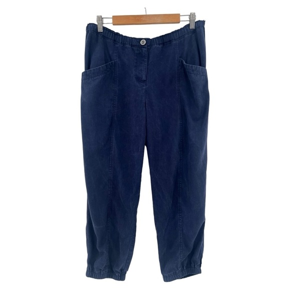 Eileen Fisher Tencel Crop Relaxed Jogger in Navy Size M - Picture 1 of 8